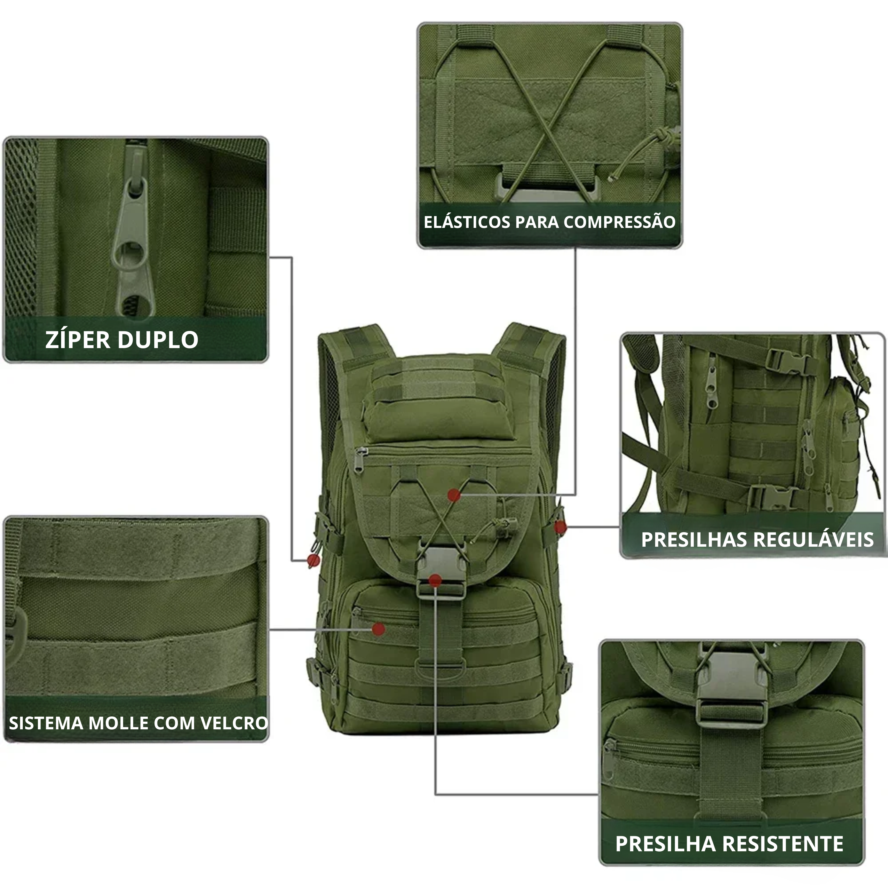 Mochila 40 Litros Tactical® - Verde Oliva