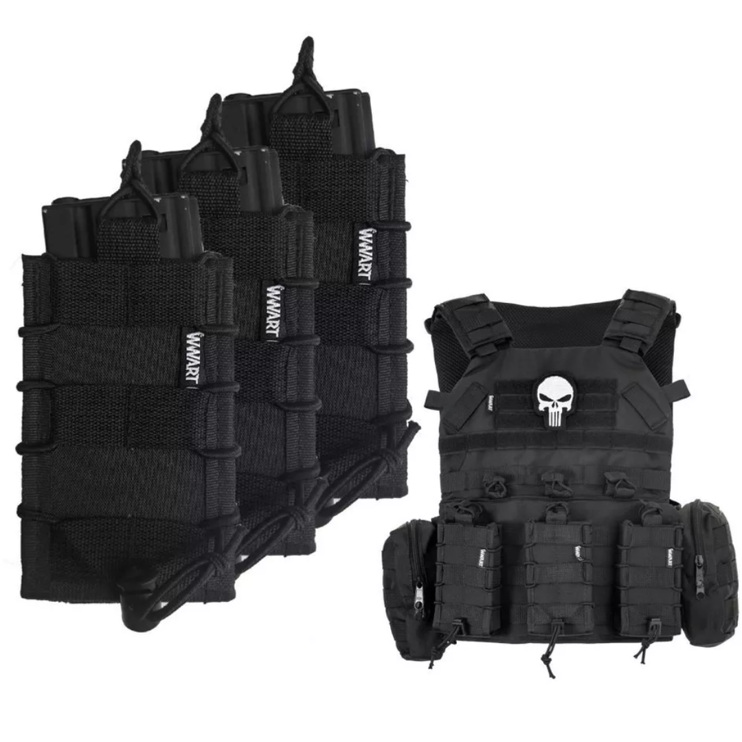 Kit 3 Porta Carregadores Fuzil Rígido 600D