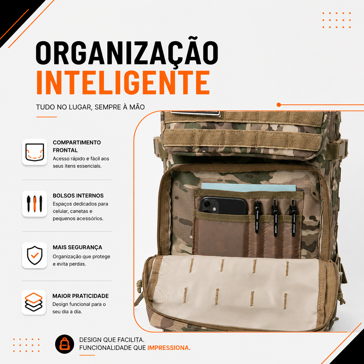 Mochila Tática Outdoor 50 Litros - Multicam