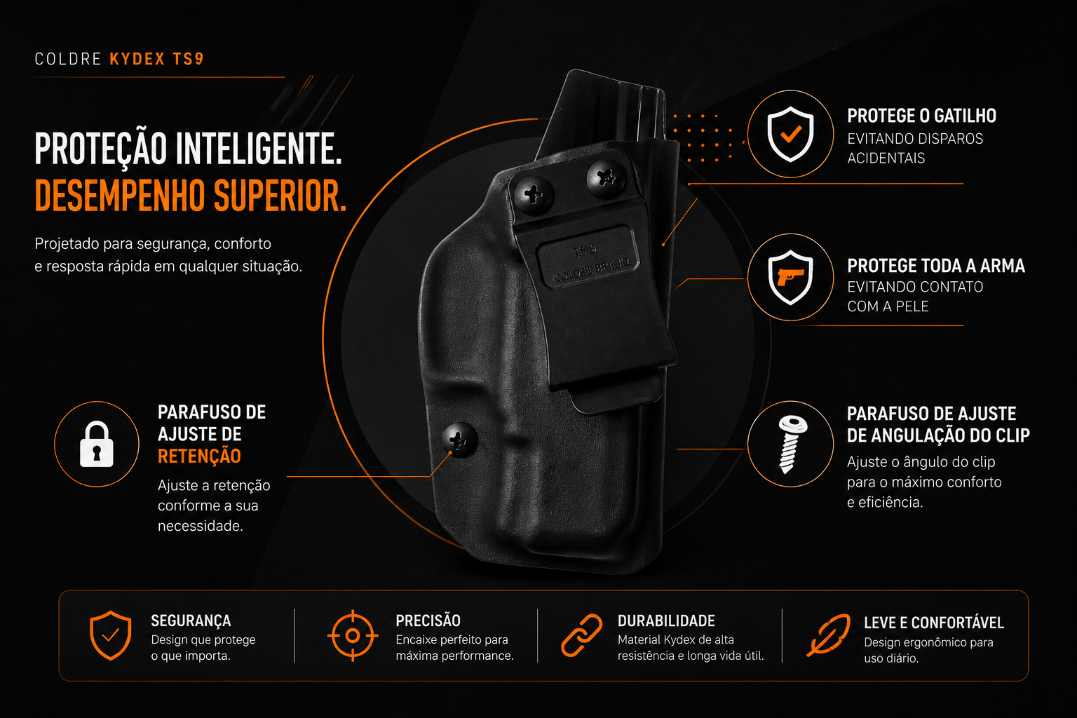 Coldre Velado Kydex Taurus TS9