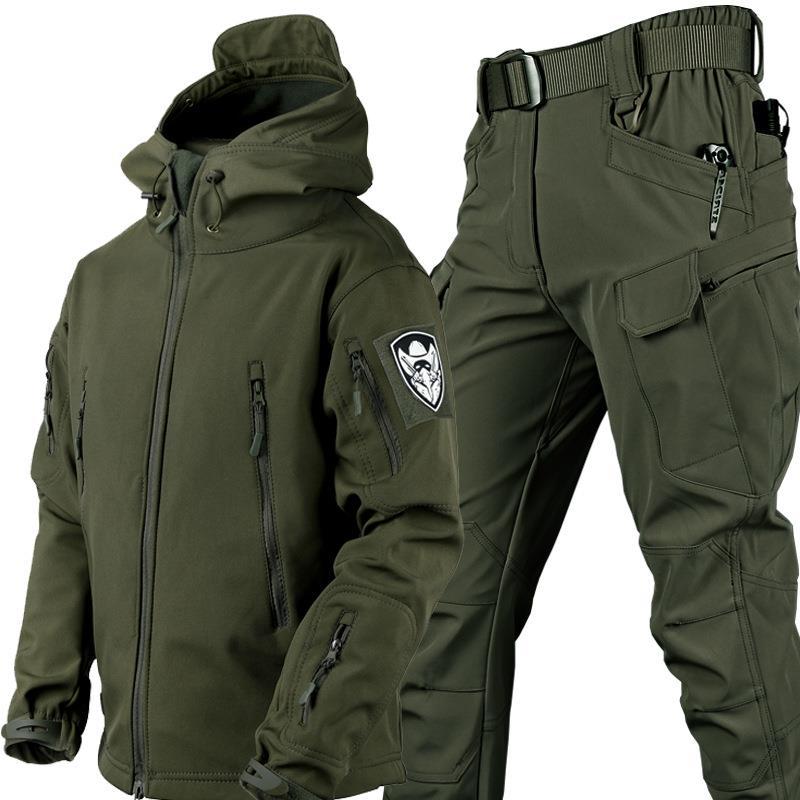 Jaqueta Tática Impermeável com Touca + Calça Tática Impermeável Explorer®