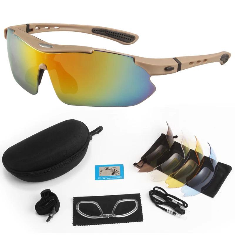 Óculos Táticos Polarizados com Lentes Intercambiáveis - 3 Opções de Lentes Inclusas