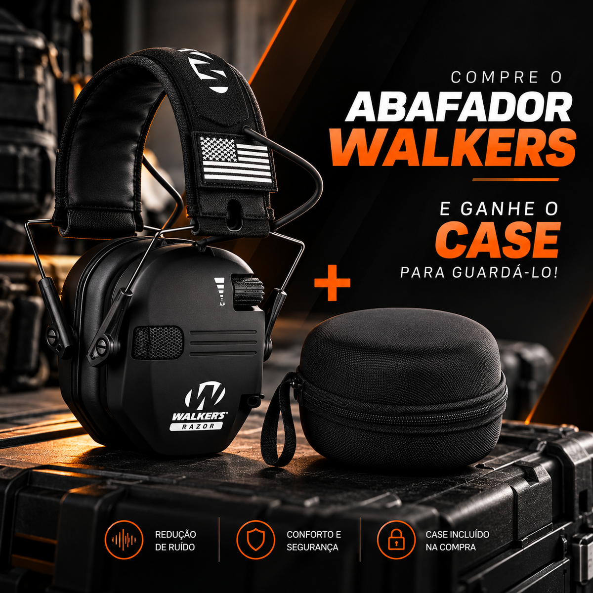 Abafador/Protetor Auricular Eletrônico Walkers Razor