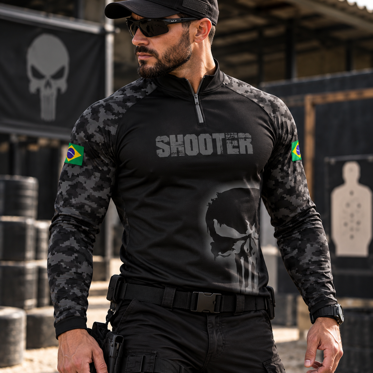 Camiseta Dryfit Atirador com Proteção UV50+