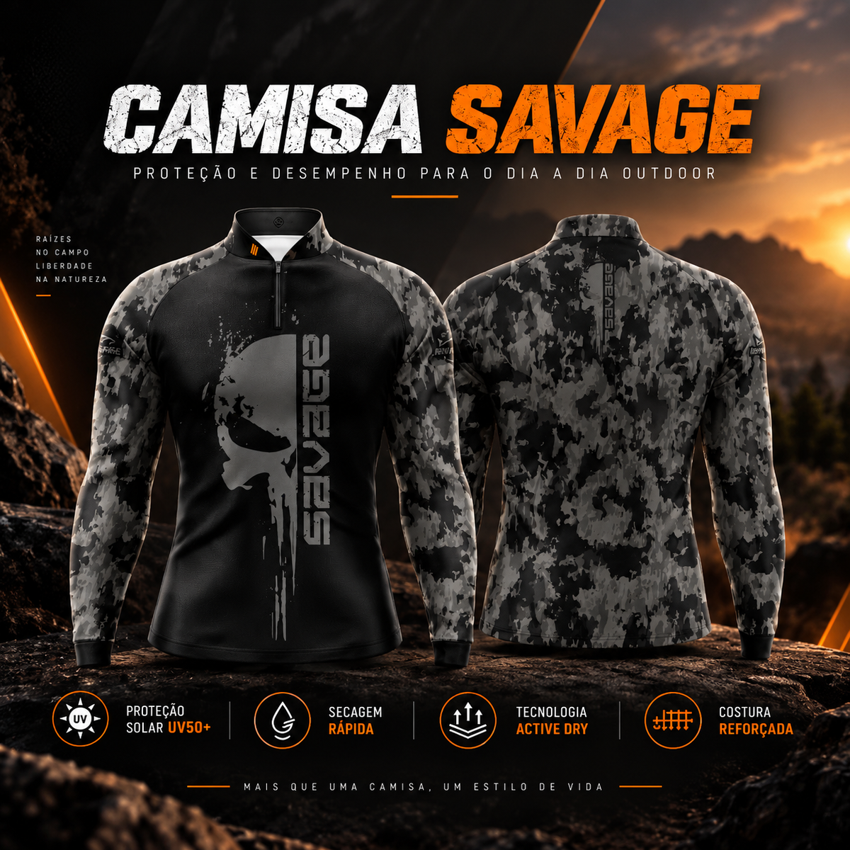 Camisesta Dryfit Savage com proteção UV50+