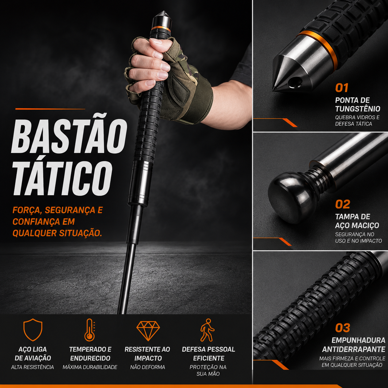Bastão Retrátil Tático The Guardian