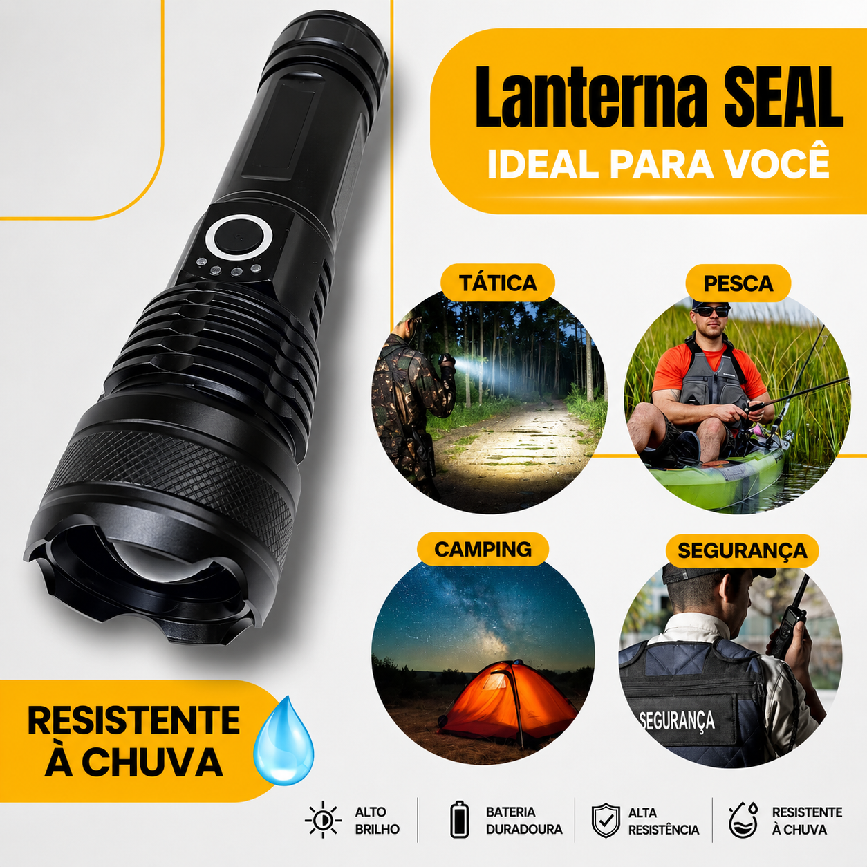 Lanterna Tática Recarregável SEAL