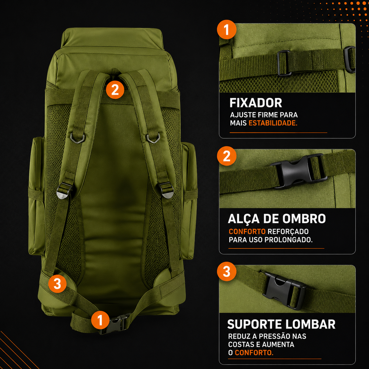 Mochila Adventure 70L - Verde Oliva
