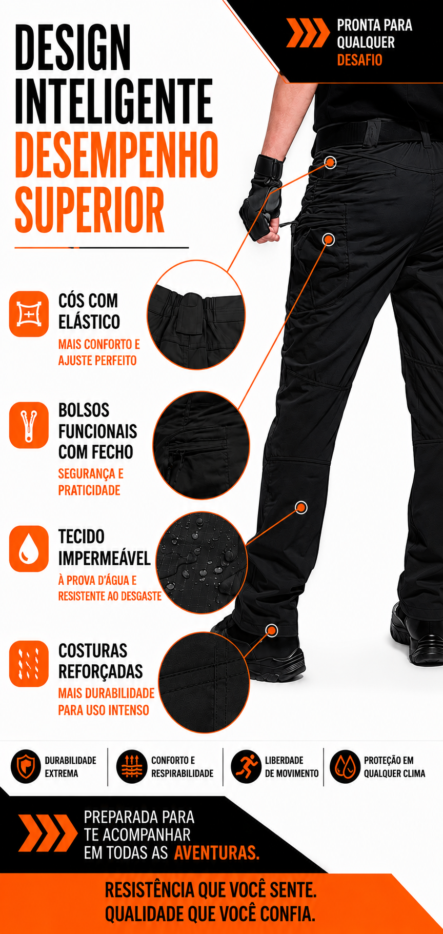 Calça Tática Patriot® - Preta