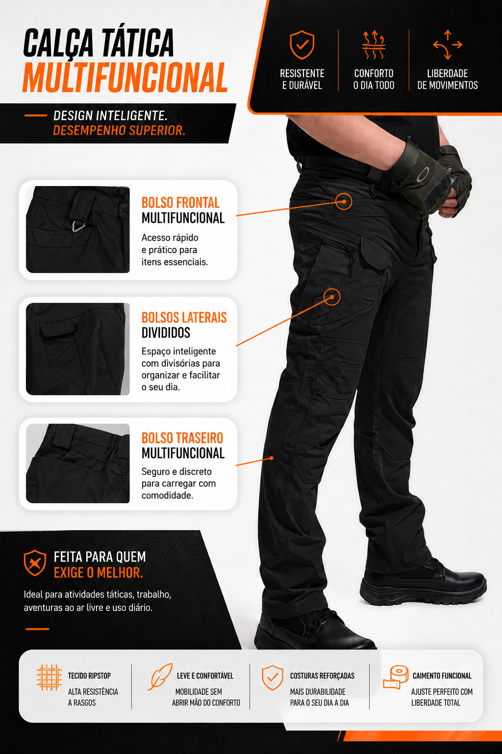 Calça Tática Patriot® - Preta