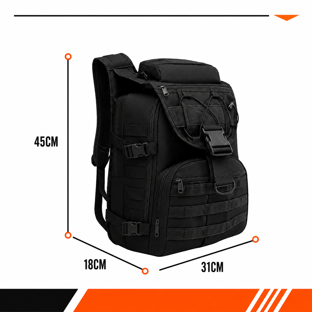 Mochila Tactical 40 Litros - Preto