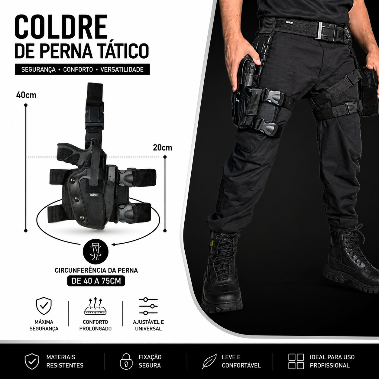 Coldre de Perna Tático Robocop