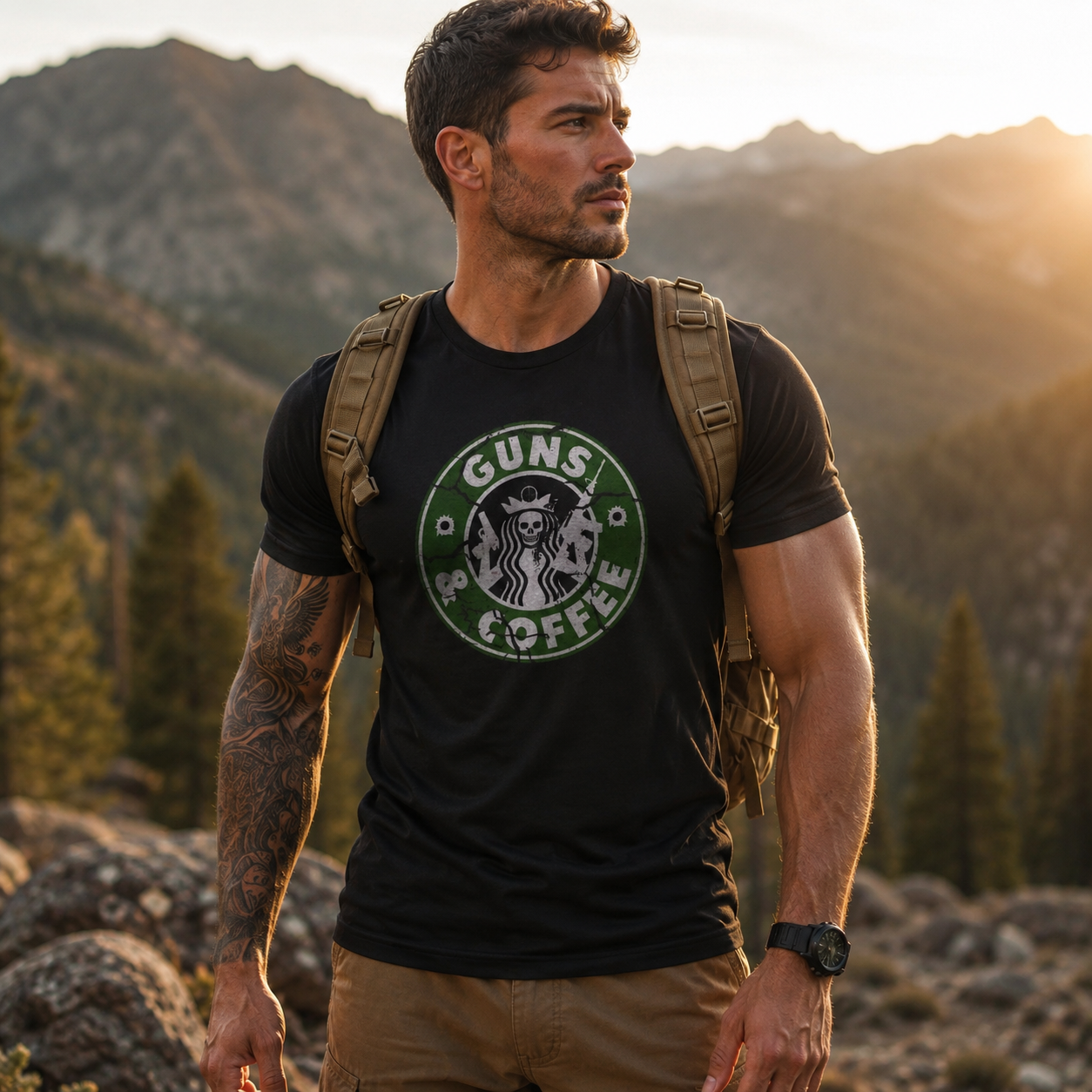 Camiseta Guns and Coffe - Dryfit