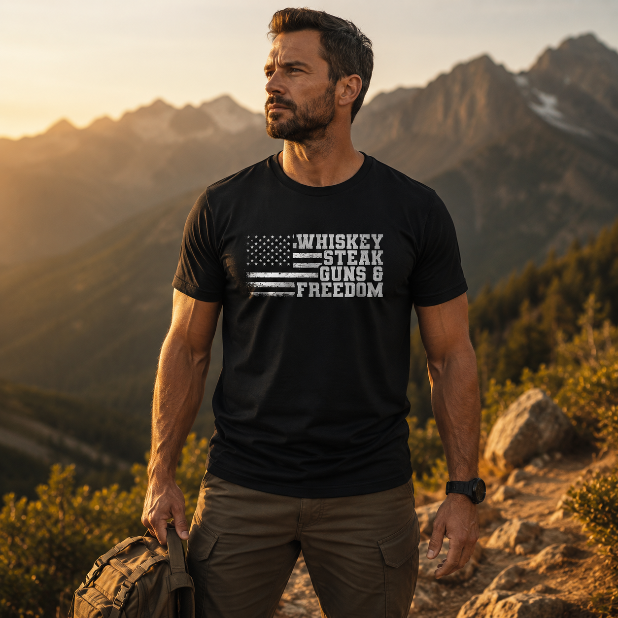 Camiseta Masculina Dry Fit Freedom American