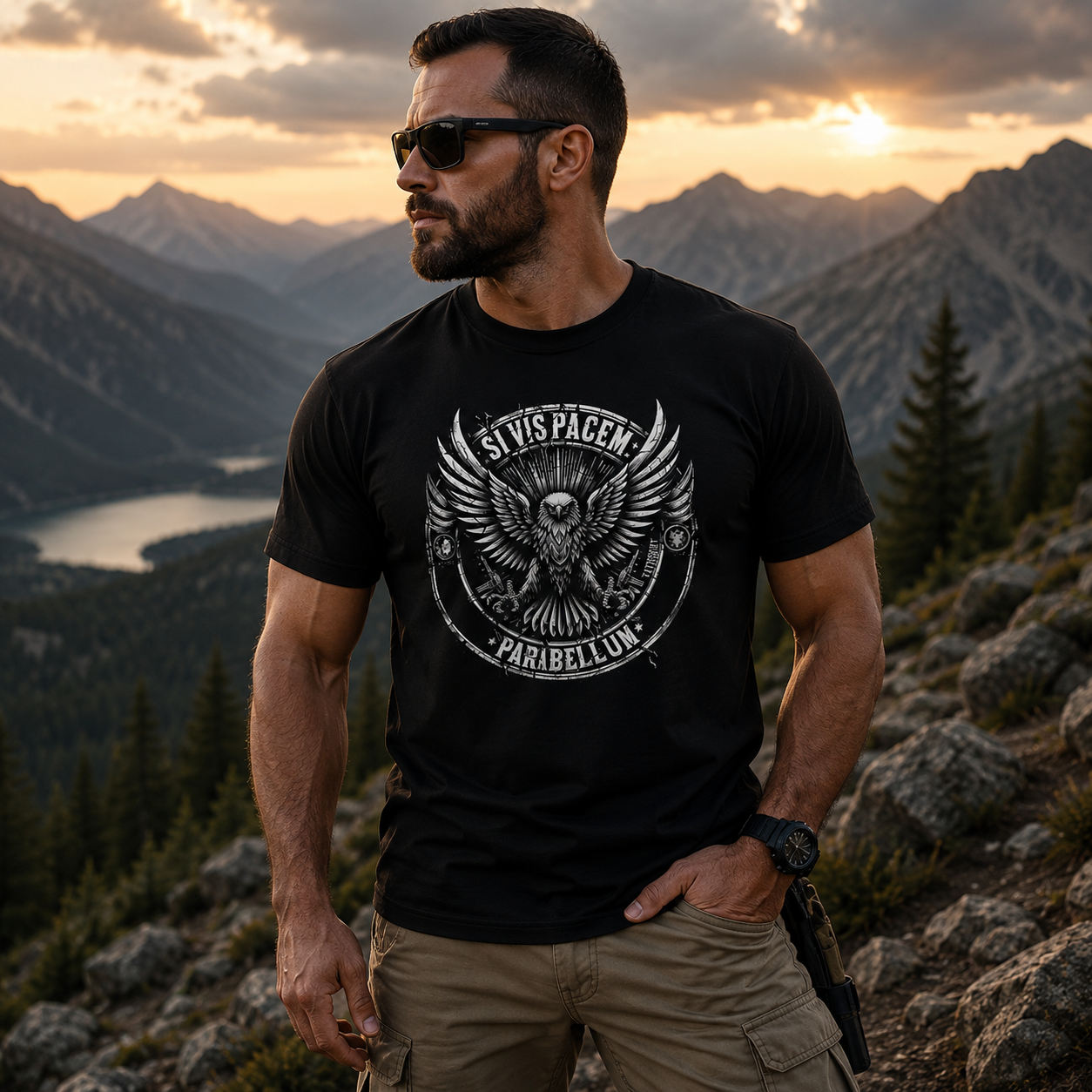 Camiseta Masculina Dry Fit "Si Vis Pacem Para Bellum"