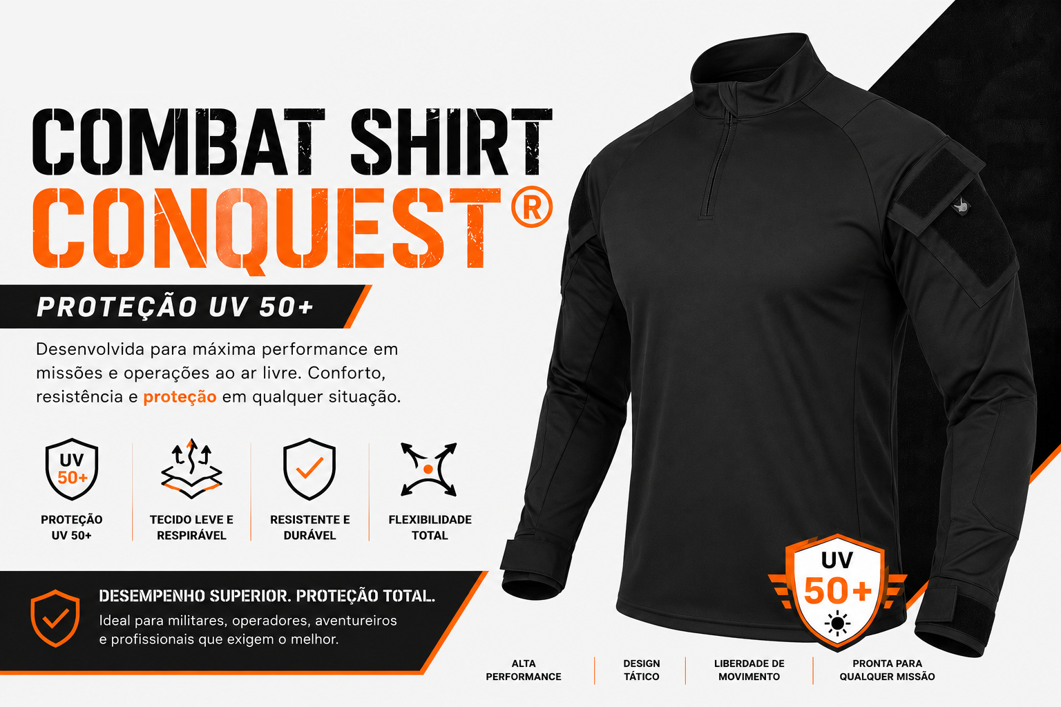 Combat Shirt Conquest® Proteção UV 50+