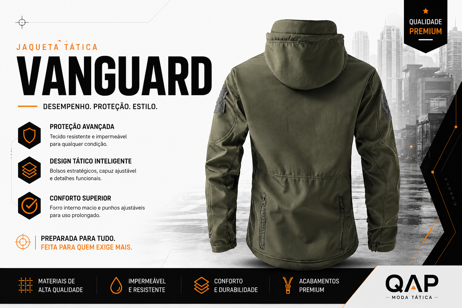 Jaqueta Tática Vanguard - Verde Oliva