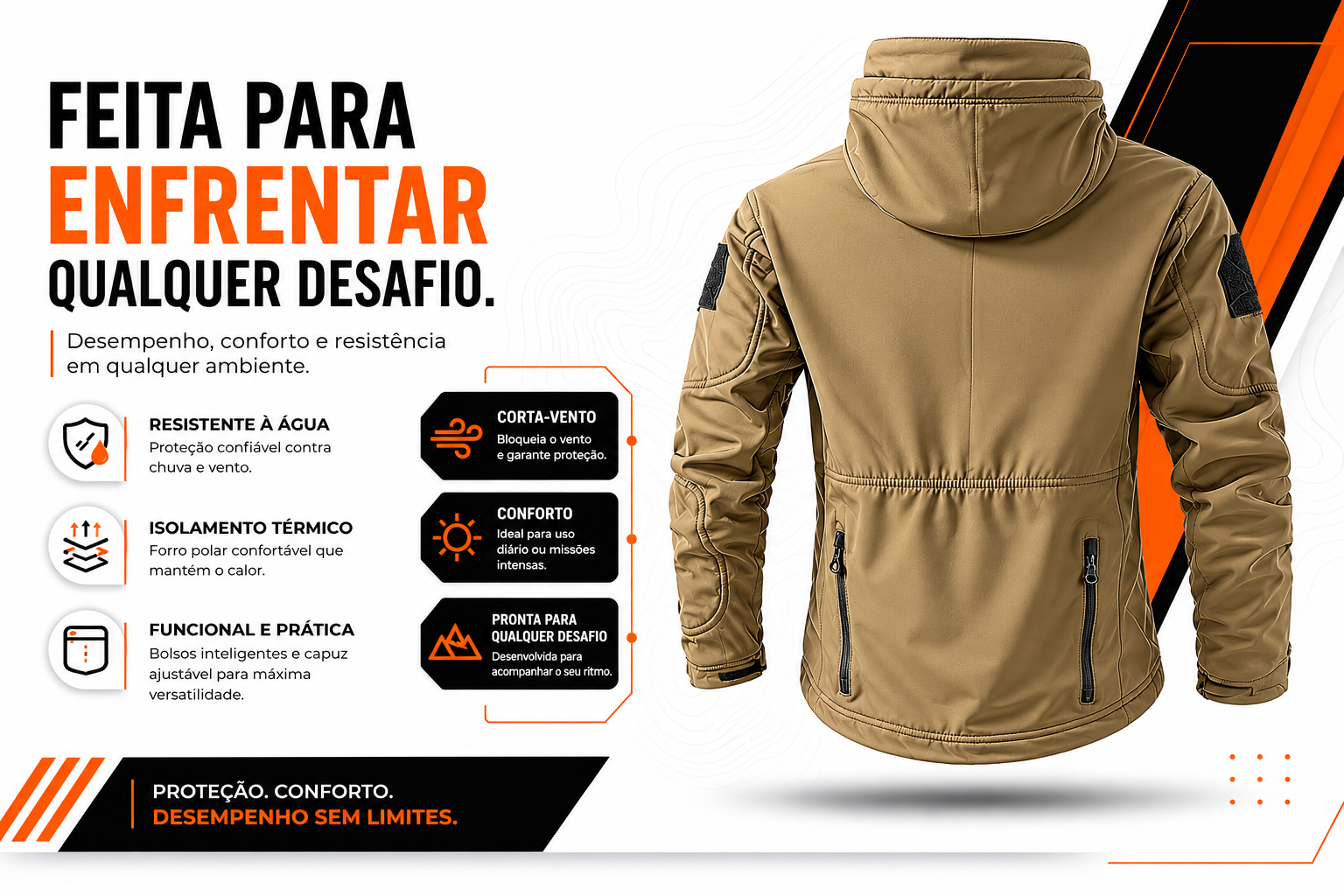 Jaqueta Tática Vanguard - Cáqui