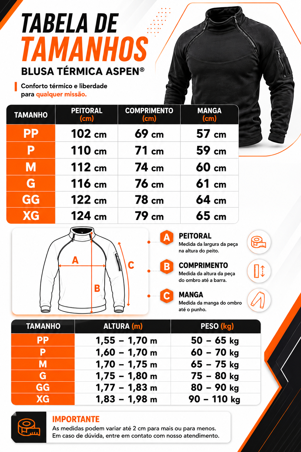 Blusa Térmica Aspen® - Preta