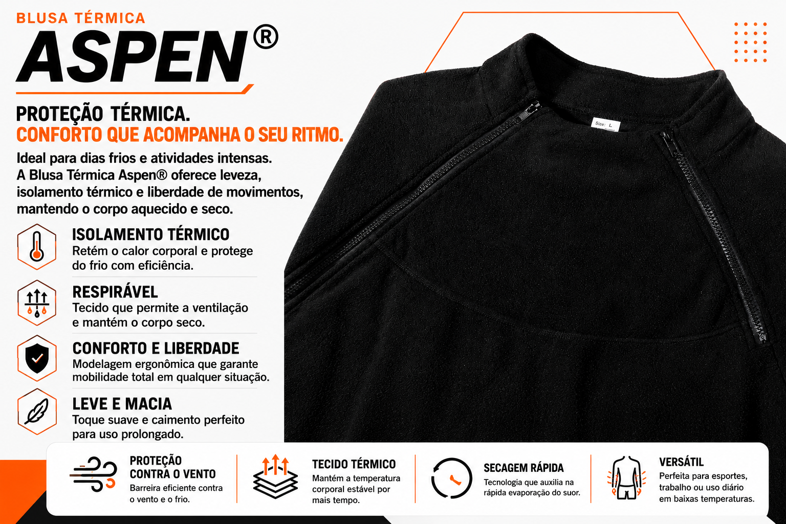 Blusa Térmica Aspen® - Preta