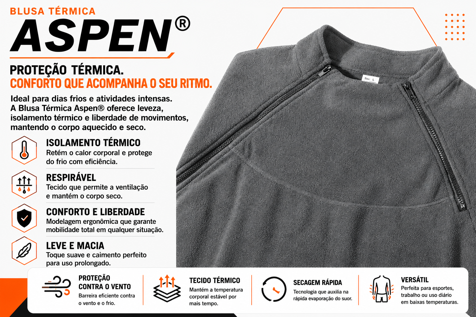 Blusa Térmica Aspen® - Cinza