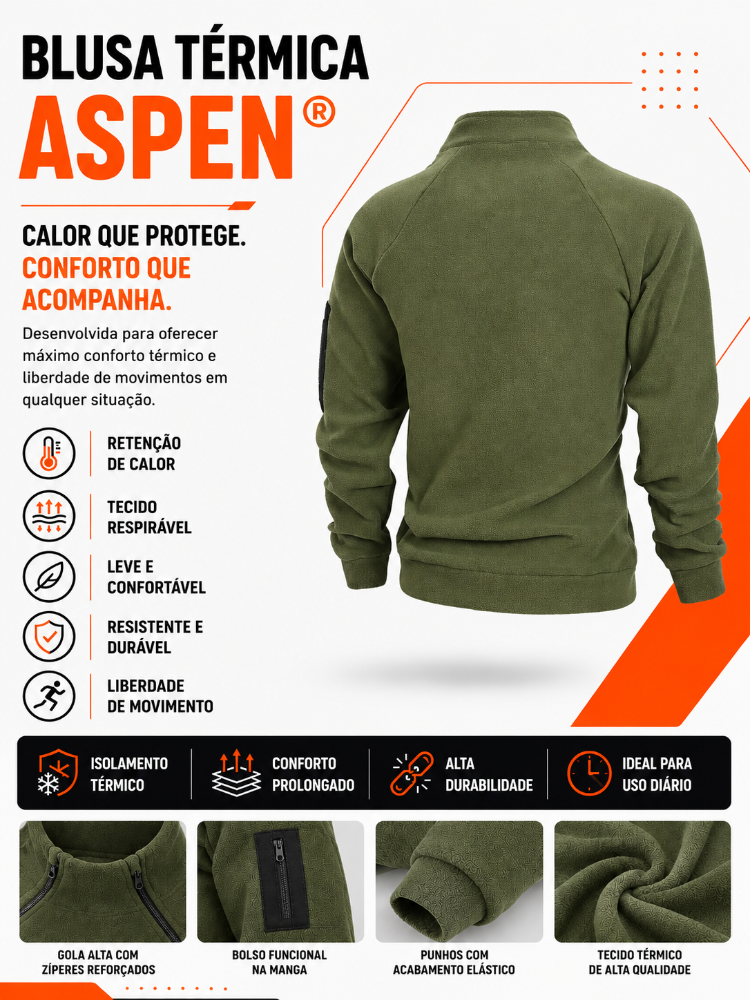 Blusa Térmica Aspen® - Verde Oliva