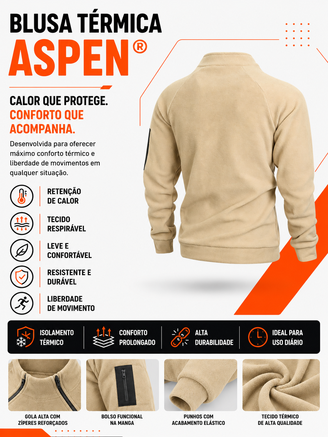 Blusa Térmica Aspen® - Cáqui