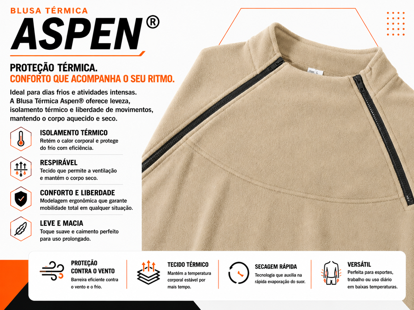 Blusa Térmica Aspen® - Cáqui