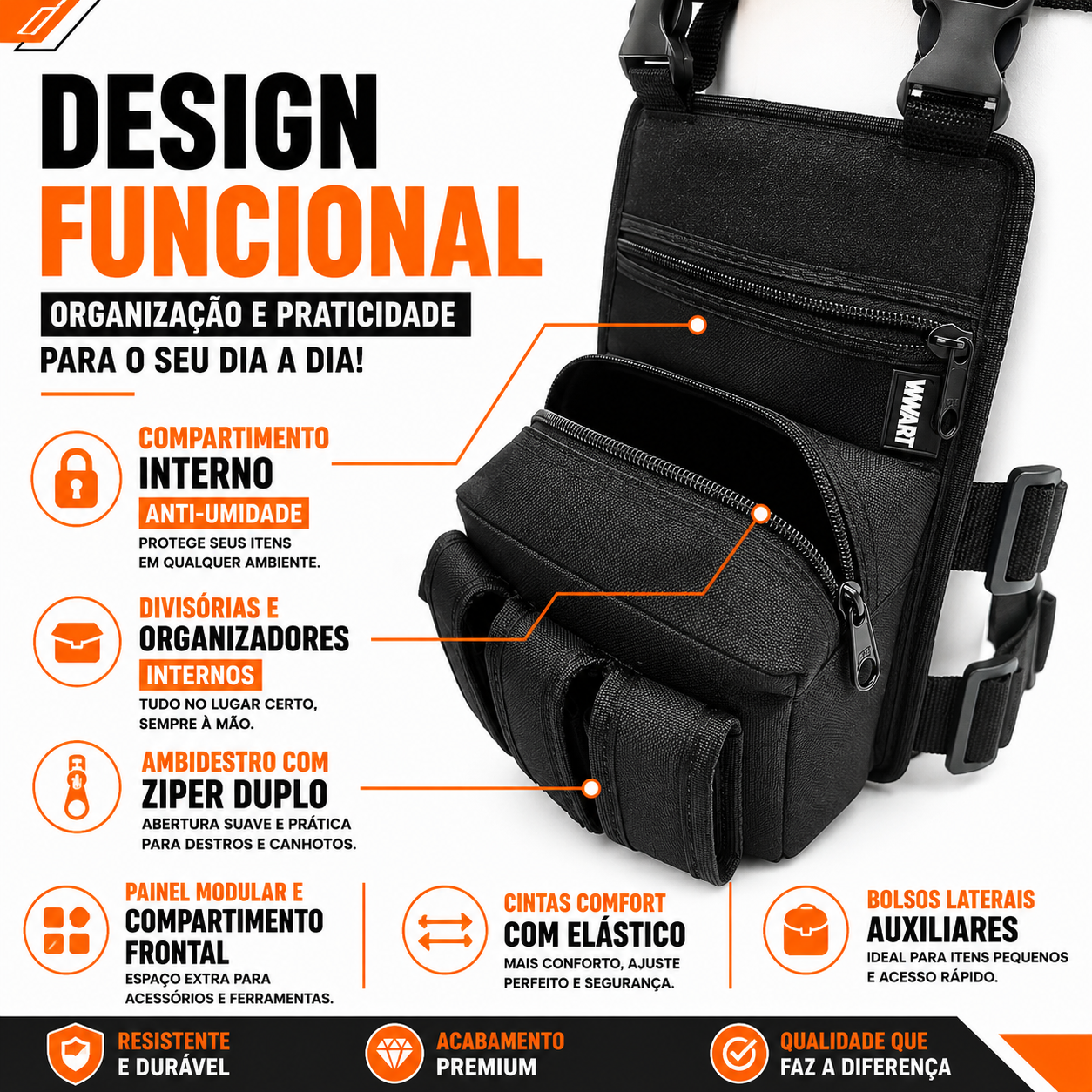 Bornal Tático De Perna + Cinto Tático Militar