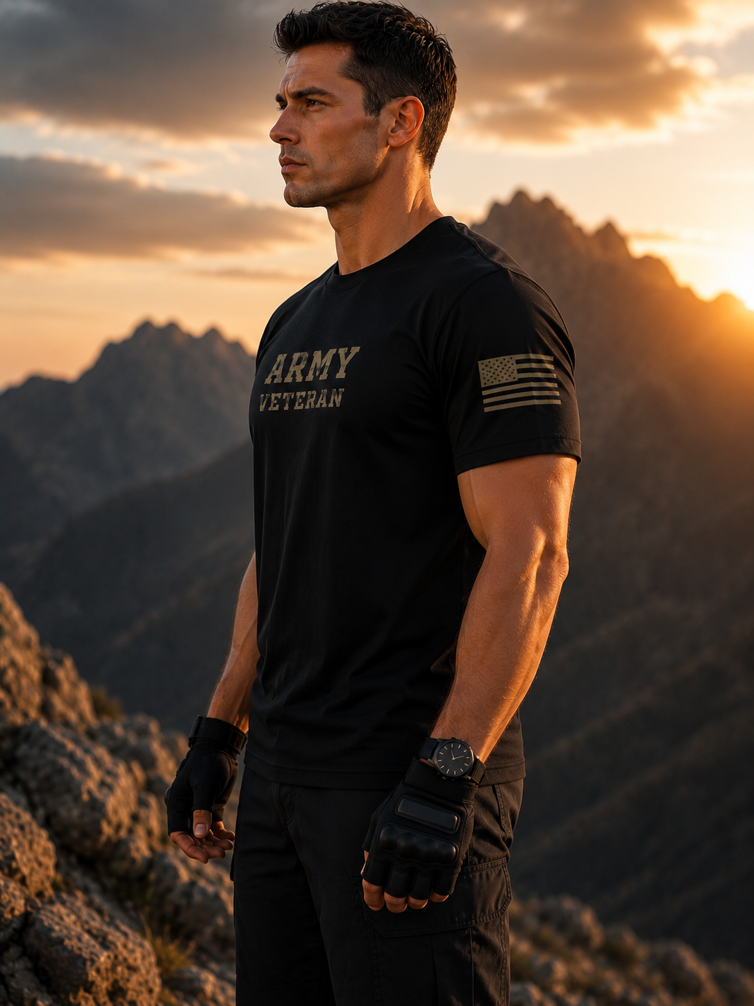 Camiseta Premium Dry Fit Army Veteran