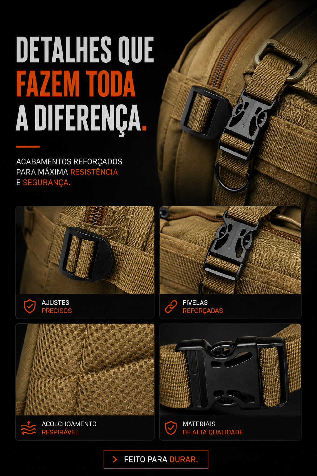 Mochila Tática Outdoor 30 Litros - Cáqui