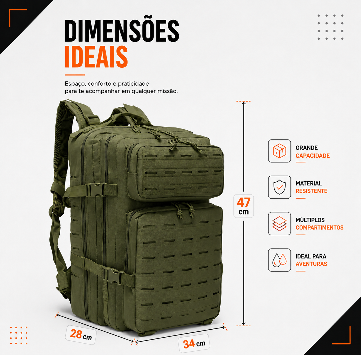 Mochila Tática Mariner 50 Litros - Verde Oliva