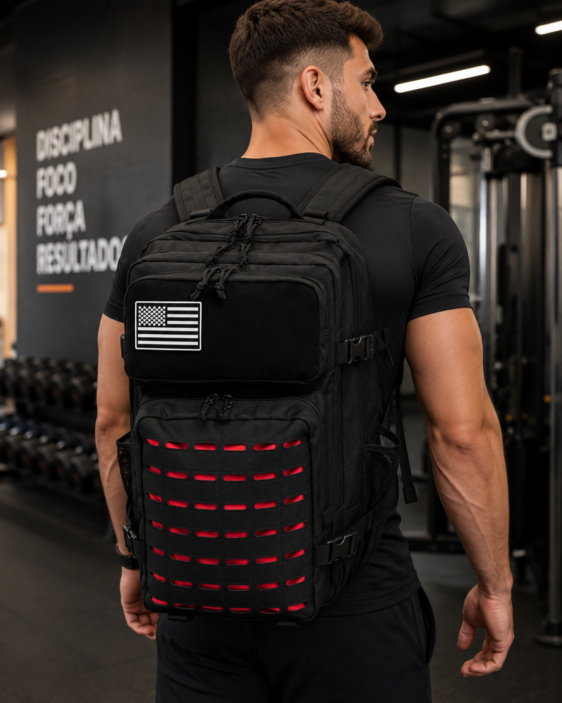 Mochila Nomad 50 Litros - Preto e Vermelho