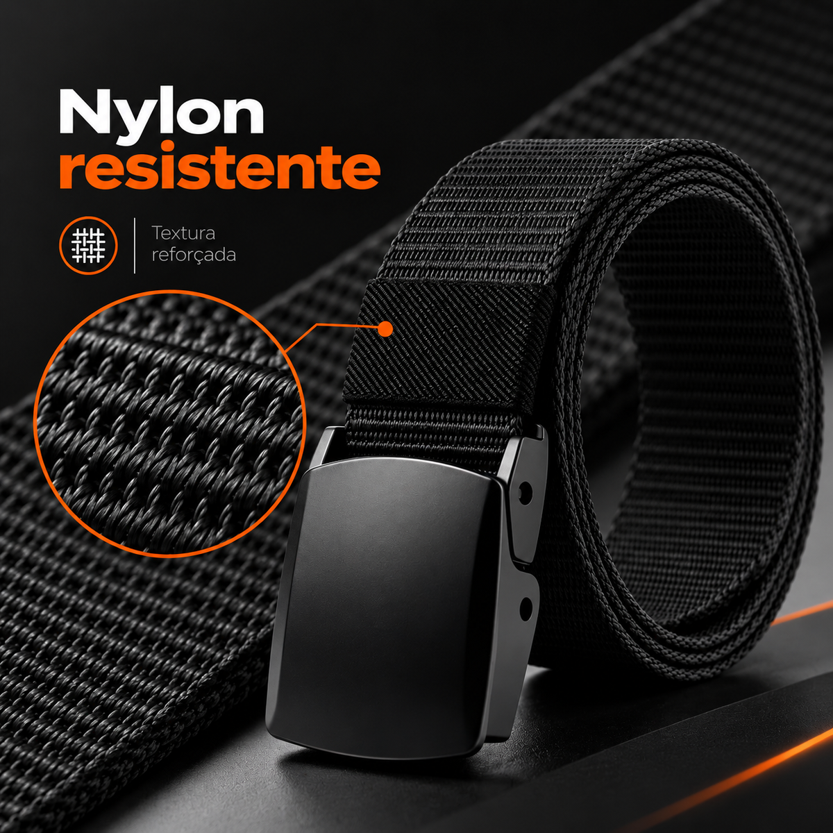 Cinto de Nylon com Fivela de Engate Rápido
