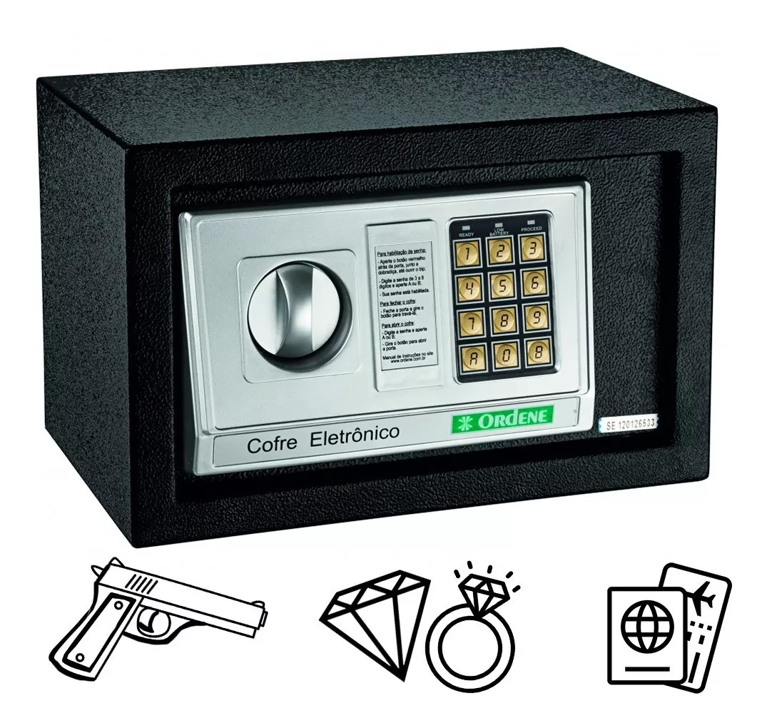 Cofre Eletrônico Com Senha/chave Aço