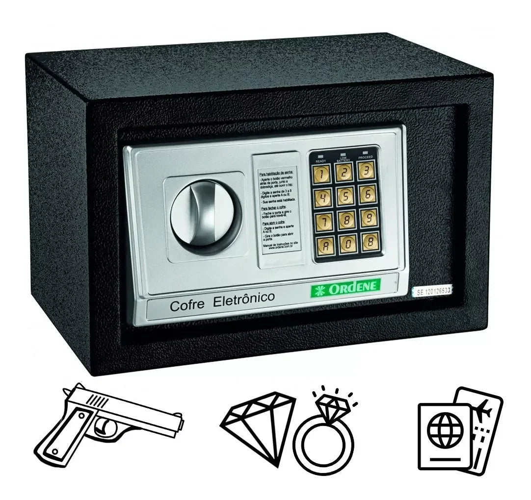 Cofre Eletrônico Com Senha/chave Aço