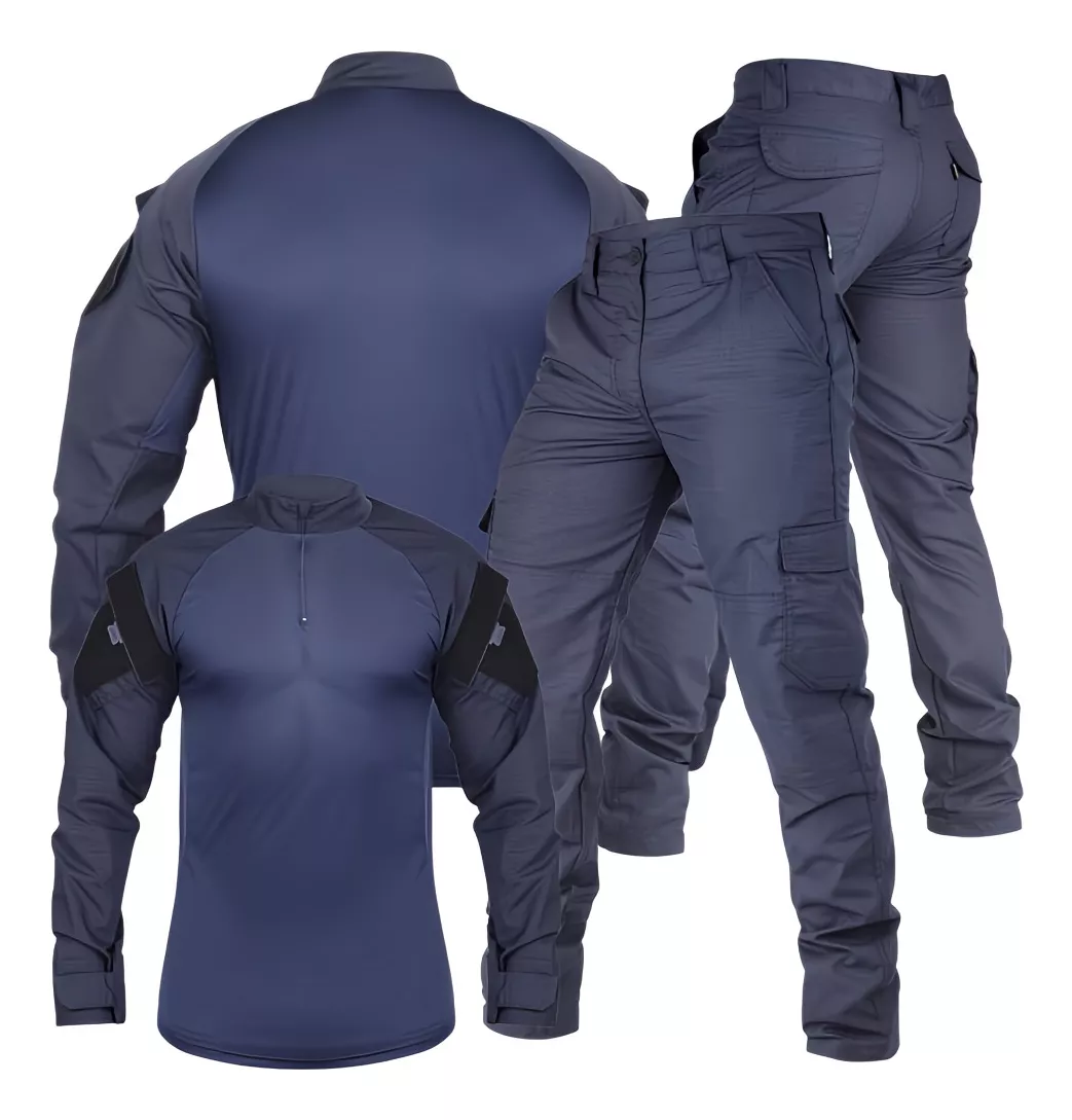 Farda Completa: Combat Shirt + Calça Tática - Azul Marinho