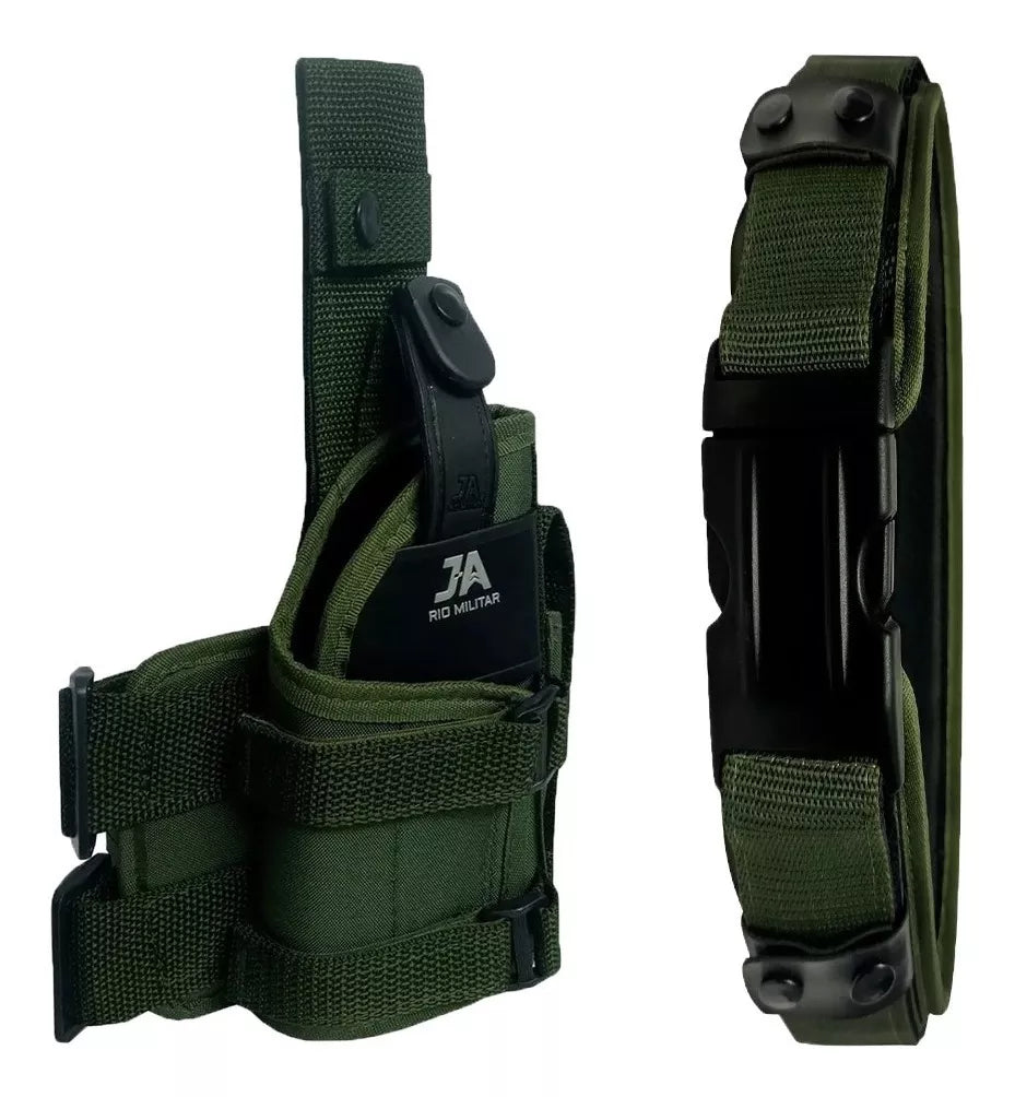 Kit Combo Cinto tático + Coldre de Perna Universal JA Rio Militar®