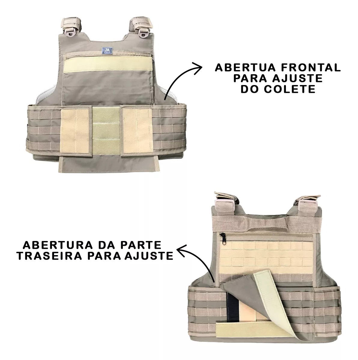 Capa de Colete Modular J.A. Rio Militar® - Cáqui
