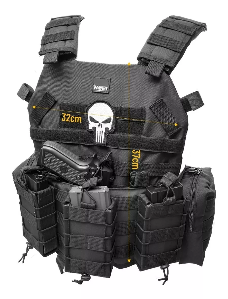 Colete Modular Plate Carrier War Z - Preto