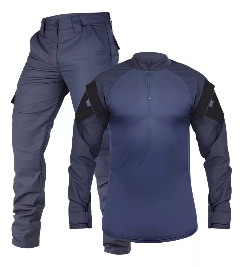 Farda Completa: Combat Shirt + Calça Tática - Azul Marinho