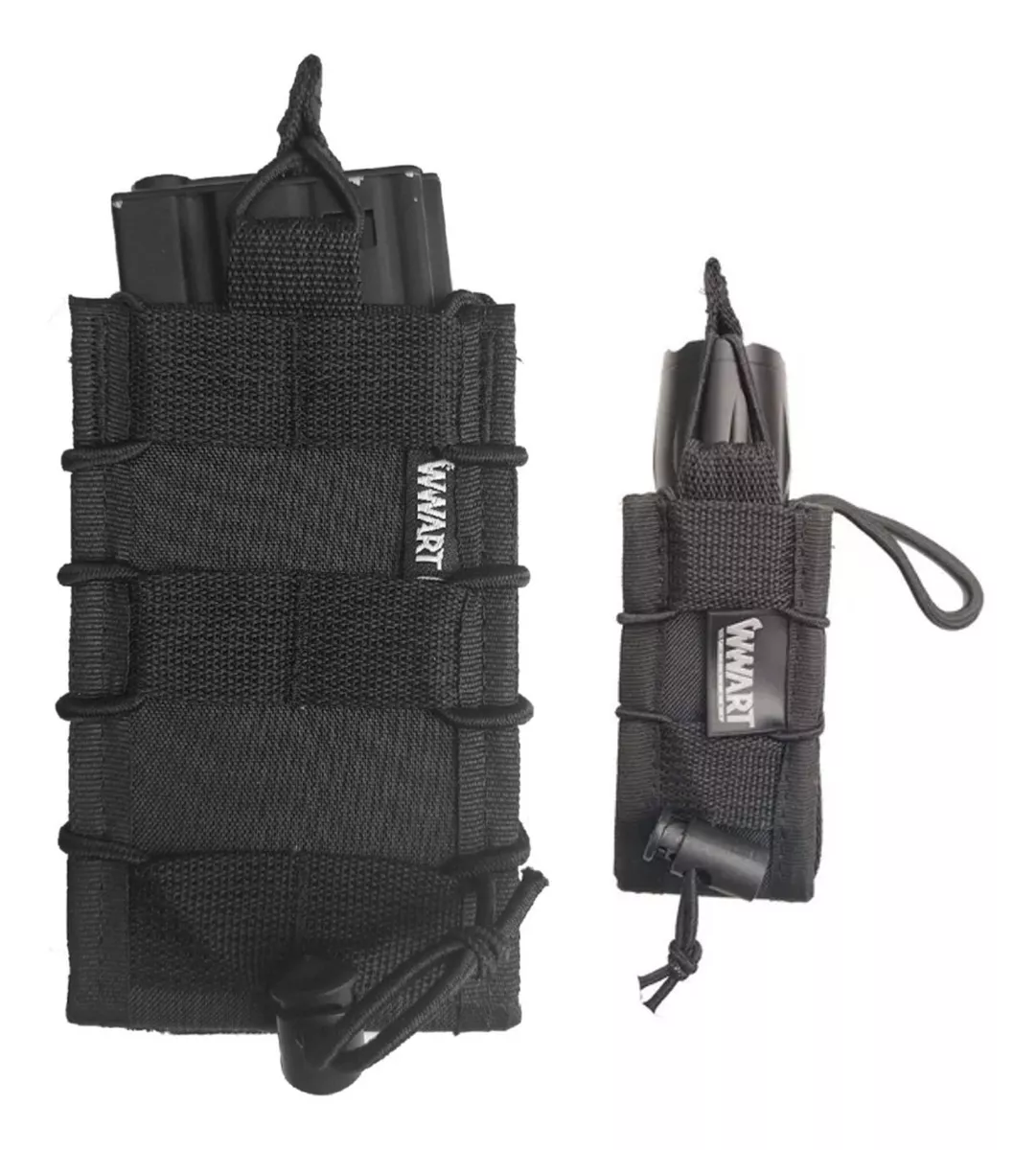 Kit Porta Carregador Fuzil 556/762 + Porta Carregador Pistola/Lanterna Fast Mag Preto