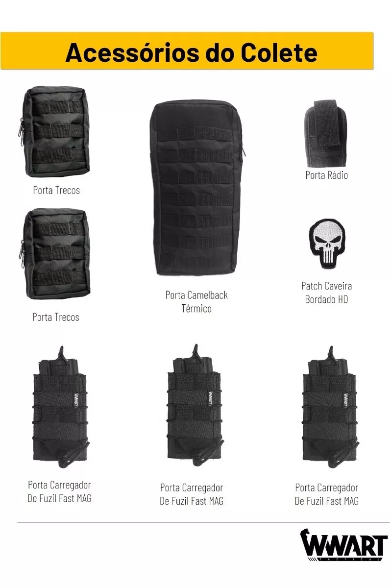 Colete Modular Plate Carrier WWART - Preto