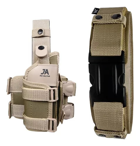 Kit Combo Cinto tático + Coldre de Perna Universal JA Rio Militar®