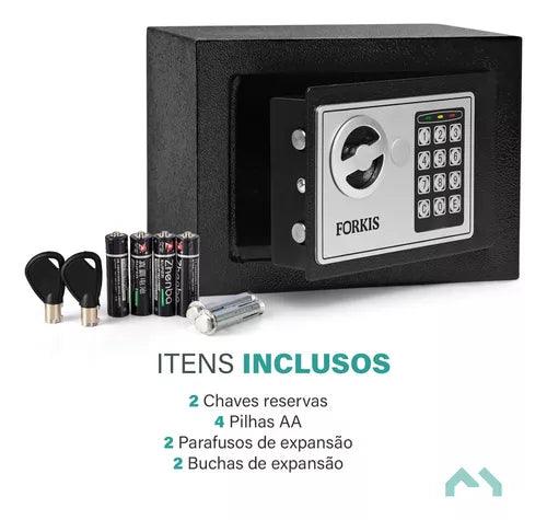Cofre Digital Eletrônico para Armas com Senha e Chave