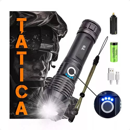 Lanterna Tática Led com Bateria Recarregável
