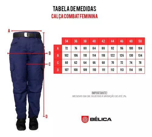 Calça Tática Feminina Combat Bélica® - Preta