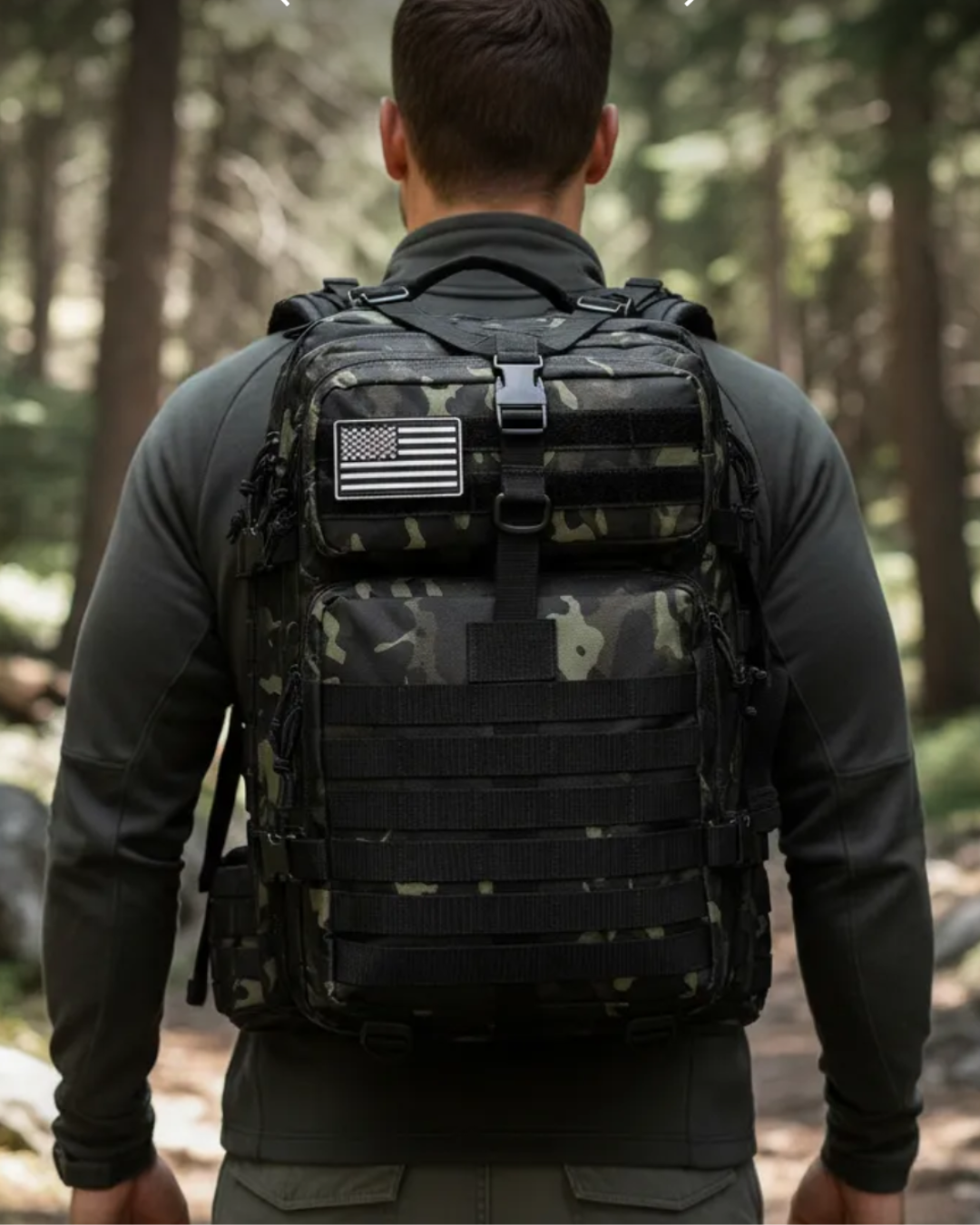 Mochila Tática Outdoor 50 Litros - Multicam Black