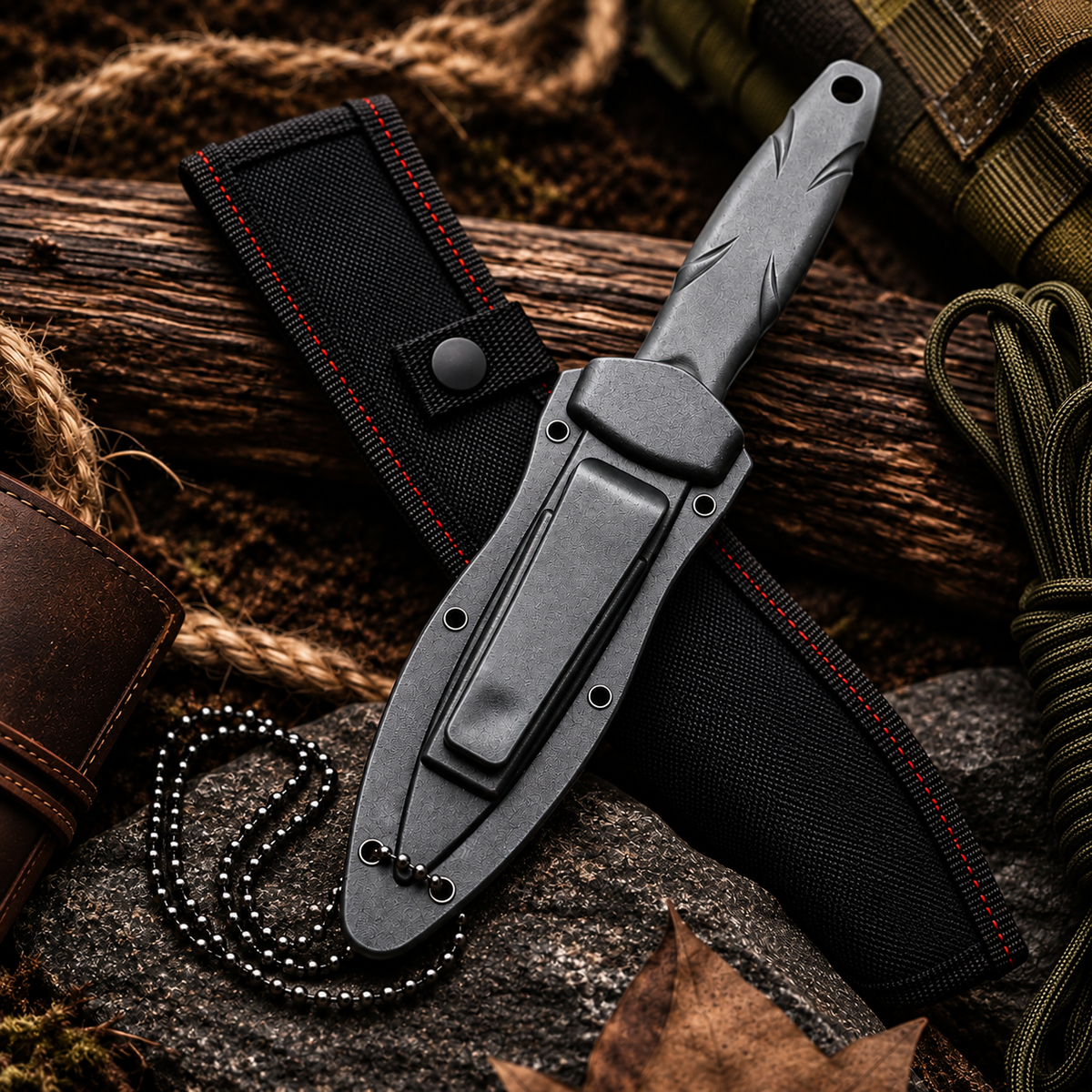 Faca de Pescoço (Neck Knife) em Aço Inox