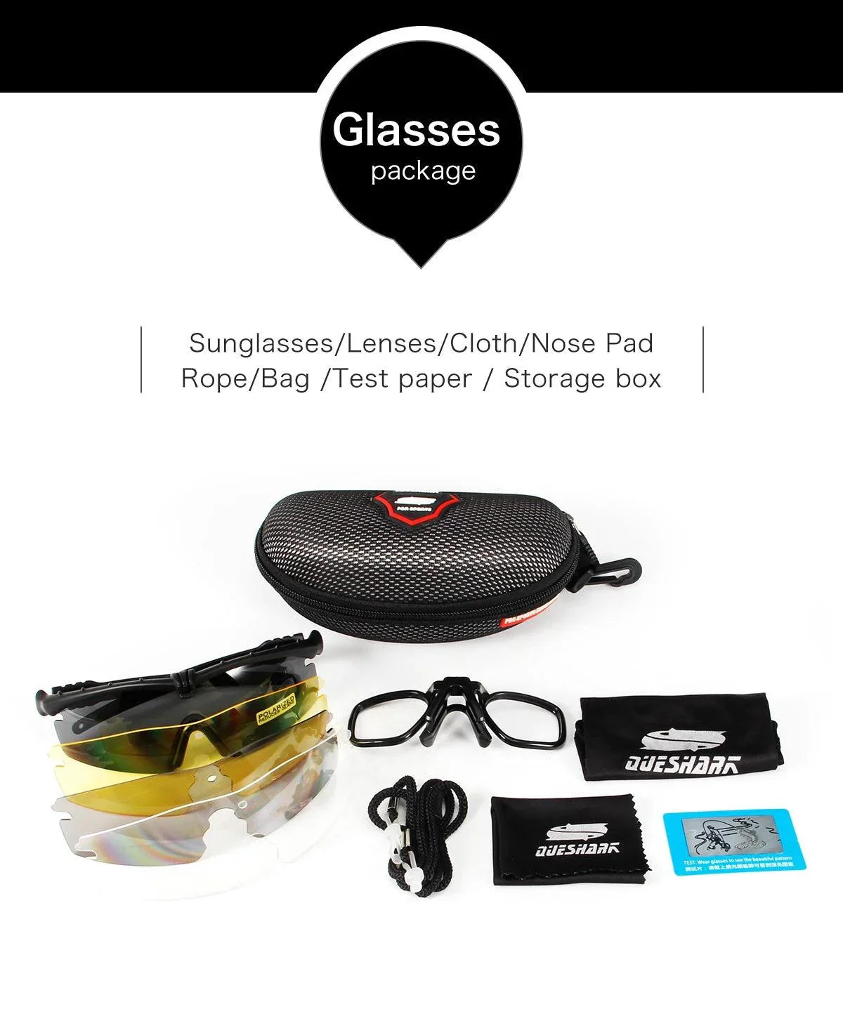 Óculos Táticos Polarizados com 3 opções de Lentes